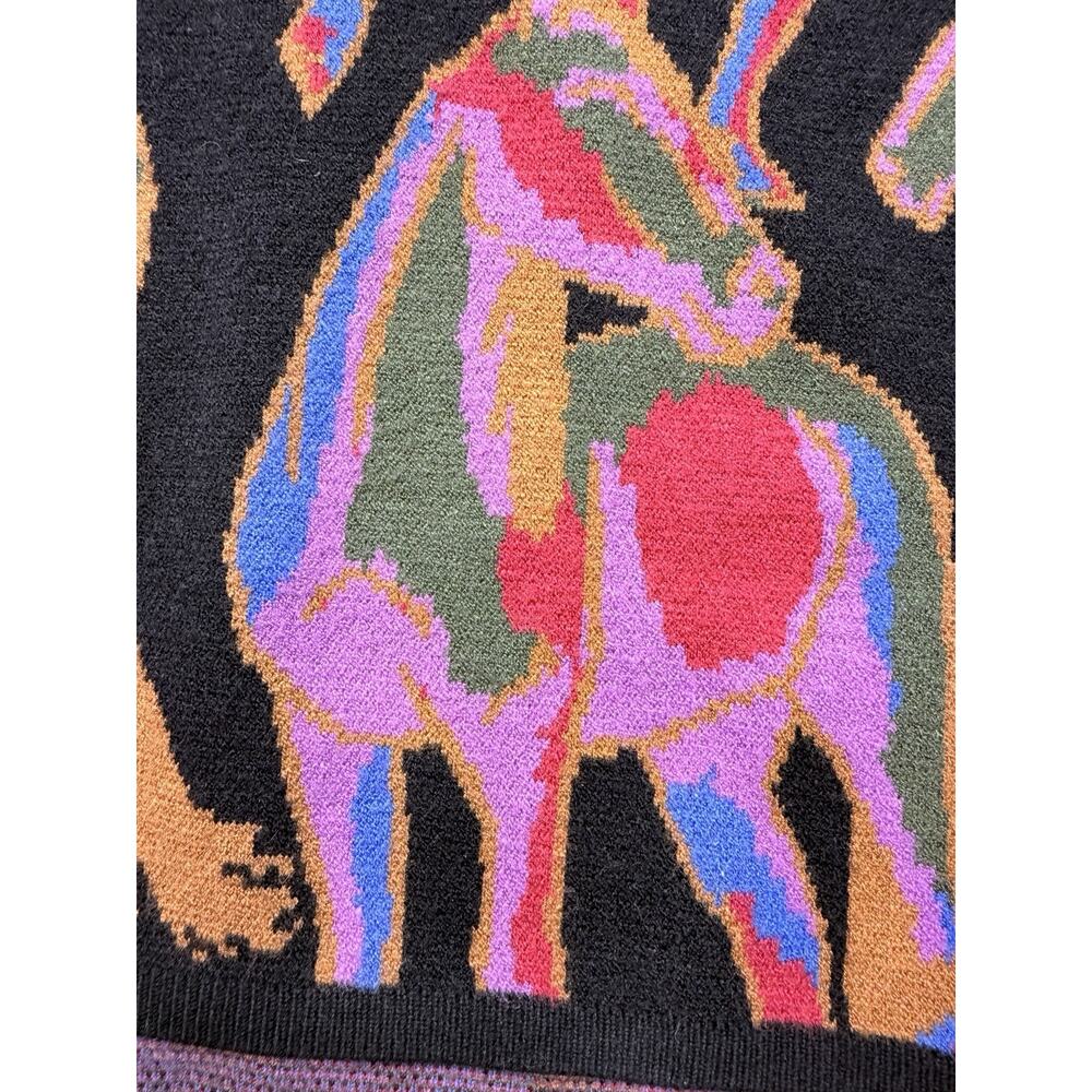 Farm Rio Wild Horses Knit Maxi Dress Graphic Equestrian Maximalist Sz Med 312587 - Picture 4 of 13